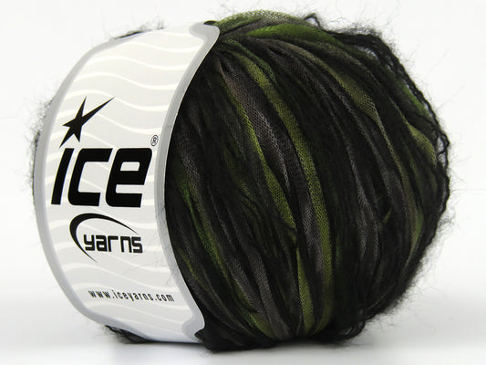 Lot of 8 Skeins Ice Yarns RAVENEL (10% Wool) Yarn Green Shades Black