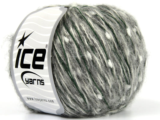 Lot of 8 Skeins Ice Yarns CASSANDRA (5% Wool) Yarn Grey White Green