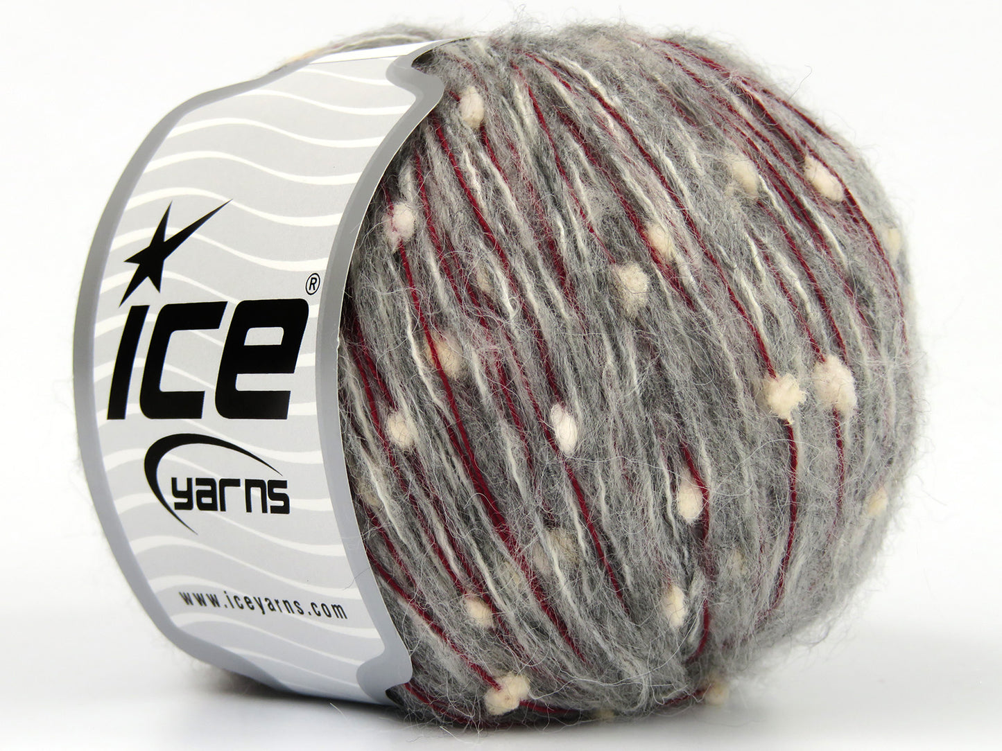 Lot of 8 Skeins Ice Yarns CASSANDRA (5% Wool) Hand Knitting Yarn Grey White Red