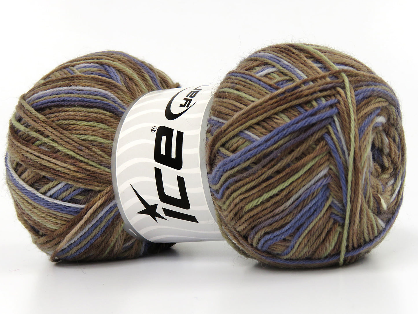 Lot of 4 x 100gr Skeins Ice Yarns COLORWAY SOCK (75% Superwash Wool) Yarn Camel Shades Light Khaki Blue Shades