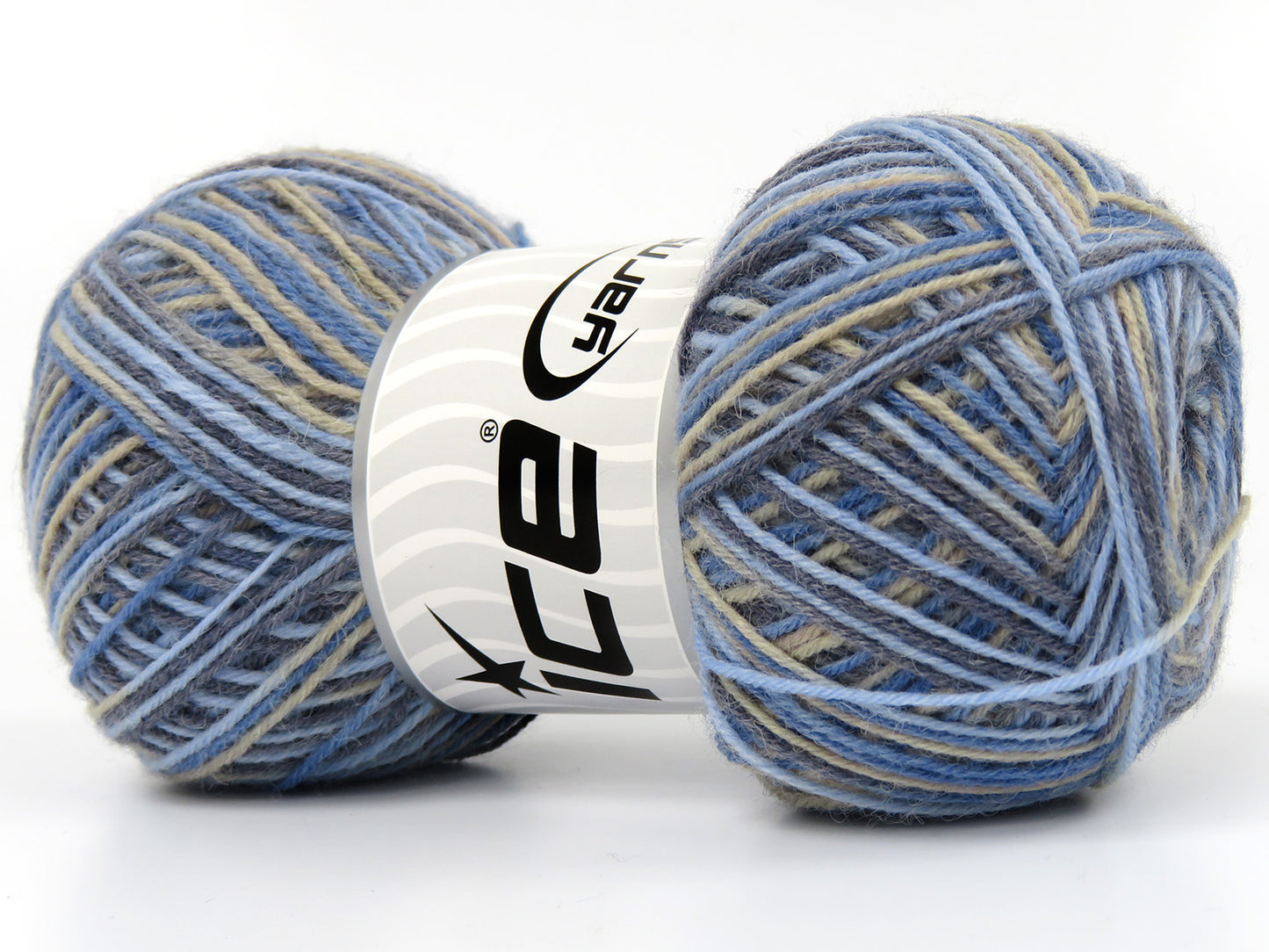 Lot of 4 x 100gr Skeins Ice Yarns COLORWAY SOCK (75% Superwash Wool) Yarn Blue Shades Beige