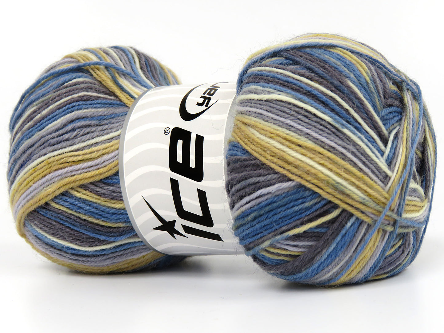 Lot of 4 x 100gr Skeins Ice Yarns COLORWAY SOCK (75% Superwash Wool) Yarn Blue Shades Beige Cream Grey