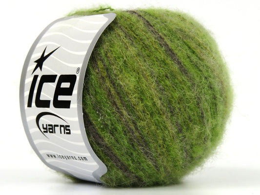 Lot of 8 Skeins Ice Yarns BABY ALPACA COLOR PLY (30% Baby Alpaca 31% Extrafine Merino Wool) Yarn Green Shades Camel