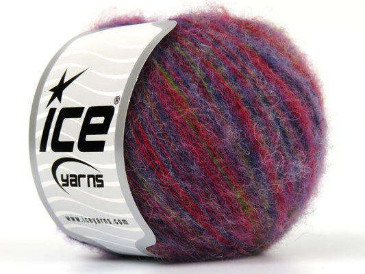 Lot of 8 Skeins Ice Yarns BABY ALPACA COLOR PLY (30% Baby Alpaca 31% Extrafine Merino Wool) Yarn Burgundy Shades Green Purple
