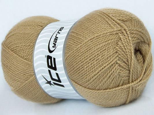 Lot of 4 x 100gr Skeins Ice Yarns BARBOSA Hand Knitting Yarn Camel