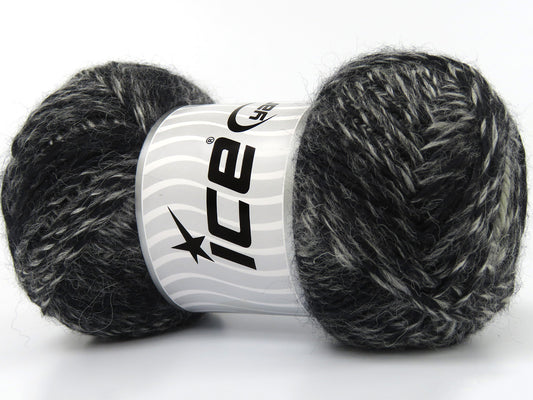 Lot of 4 x 100gr Skeins Ice Yarns JETTA ALPACA (15% Alpaca 15% Wool) Yarn Black Grey White