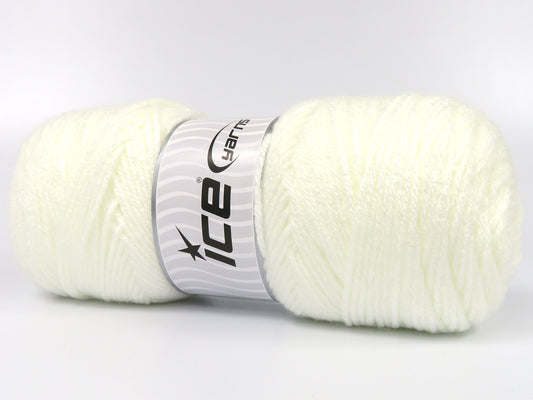 Lot of 2 x 150gr Skeins Ice Yarns SAVER 150 Hand Knitting Yarn White
