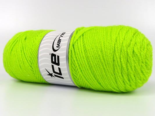 Lot of 2 x 150gr Skeins Ice Yarns SAVER 150 Hand Knitting Yarn Neon Green