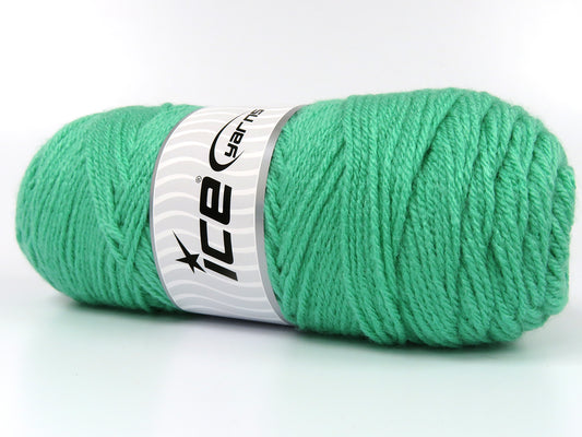 Lot of 2 x 150gr Skeins Ice Yarns SAVER 150 Hand Knitting Yarn Dark Mint Green