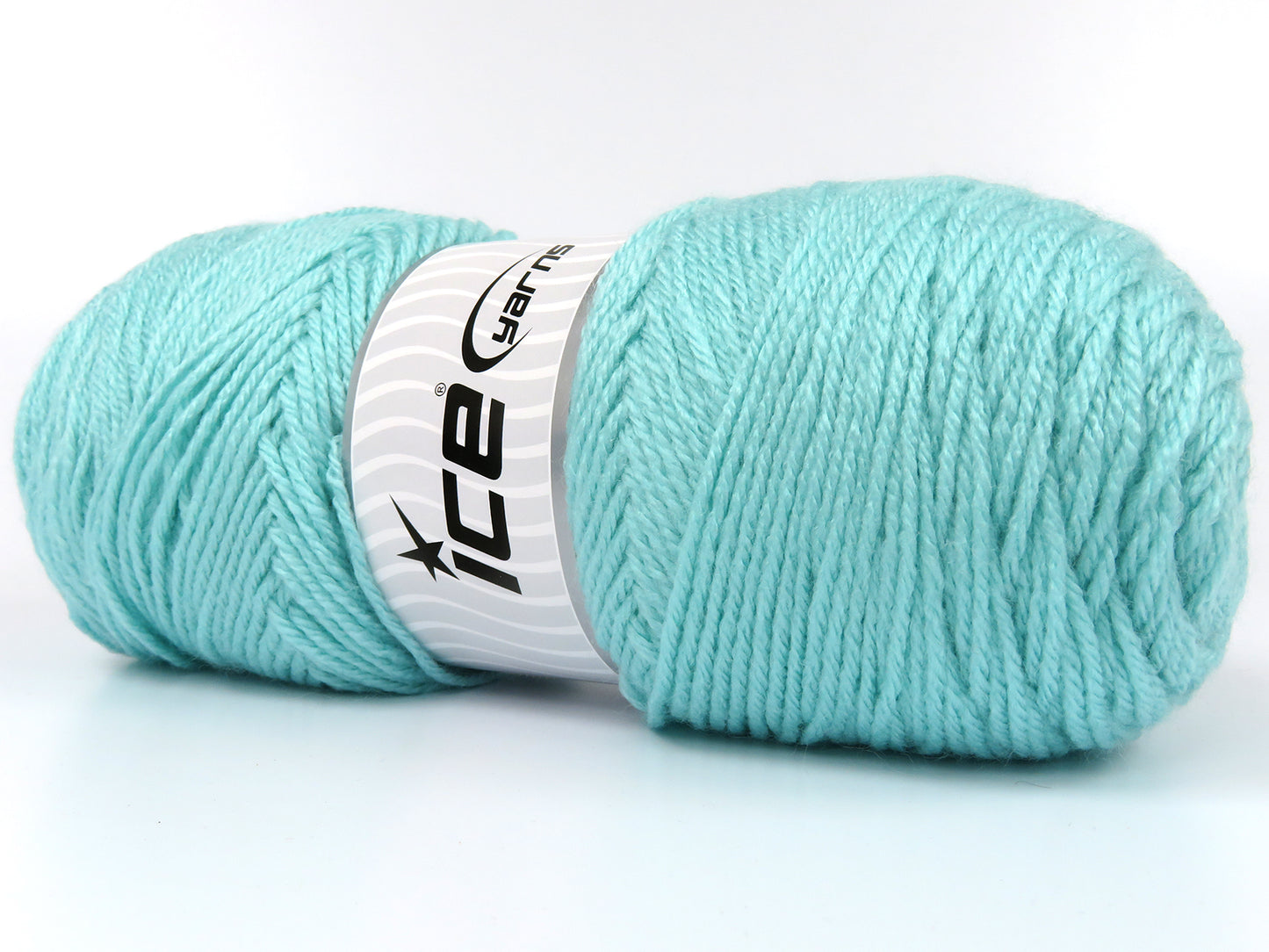 Lot of 2 x 150gr Skeins Ice Yarns SAVER 150 Hand Knitting Yarn Light Turquoise