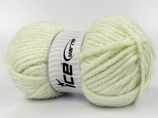 Lot of 2 x 135gr Skeins Ice Yarns LUCKY GLITZ Hand Knitting Yarn Ecru