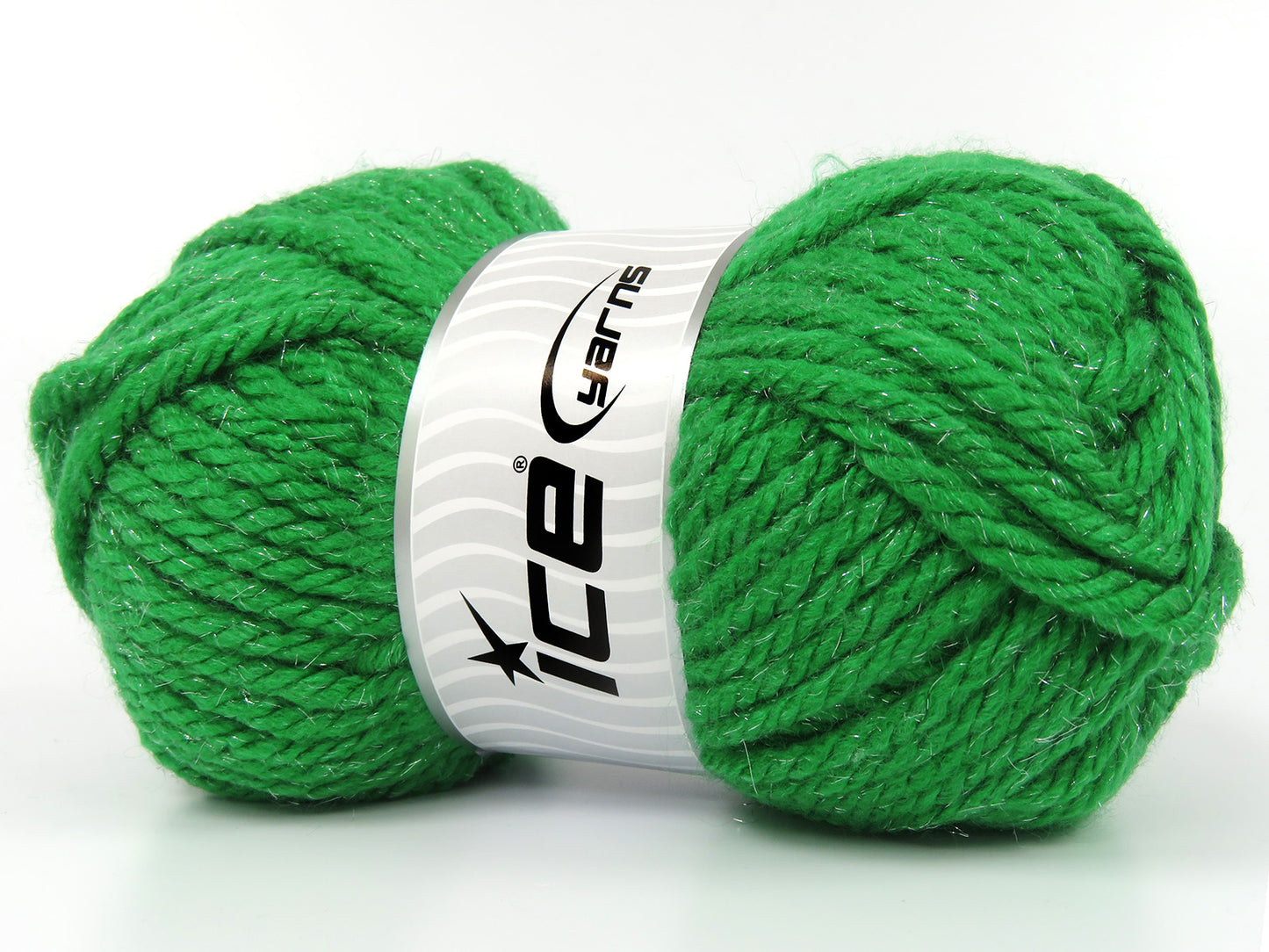 Lot of 2 x 135gr Skeins Ice Yarns LUCKY GLITZ Hand Knitting Yarn Green