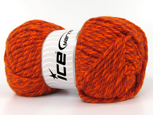 Lot of 2 x 115gr Skeins Ice Yarns PERCIVAL Hand Knitting Yarn Orange Shades