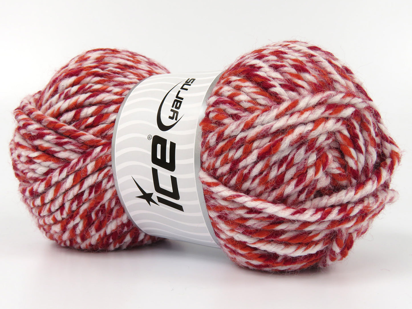 Lot of 2 x 155gr Skeins Ice Yarns KILMER (10% Wool) Yarn Red Orange White