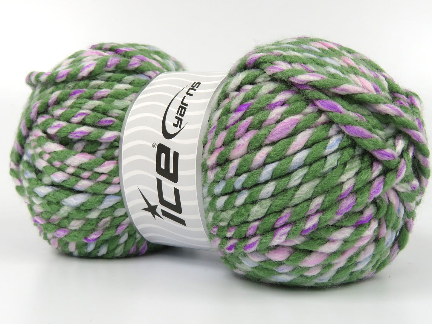 Lot of 2 x 150gr Skeins Ice Yarns ZEPPELIN Yarn Green Lilac White Blue