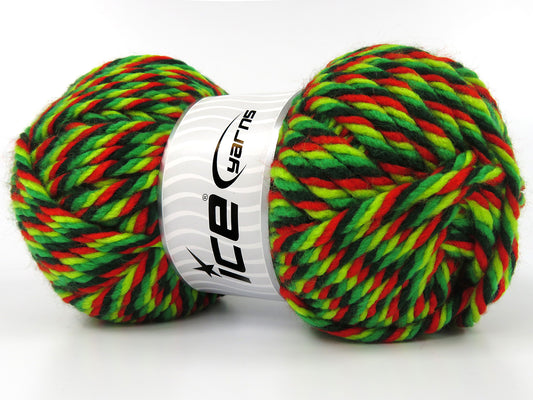 Lot of 2 x 150gr Skeins Ice Yarns ZEPPELIN Yarn Green Shades Orange
