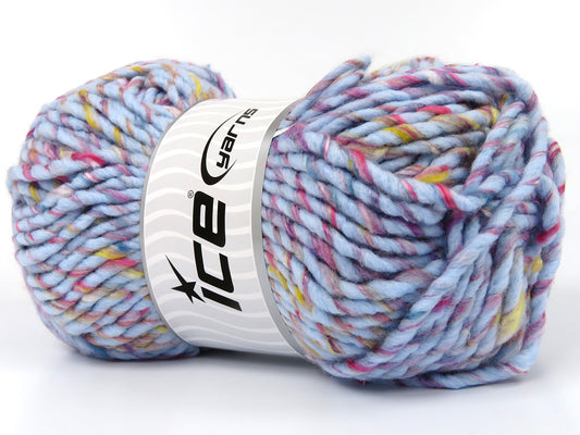 Lot of 3 x 125gr Skeins Ice Yarns ESPARZA (10% Wool) Yarn Blue Yellow Purple Red Beige