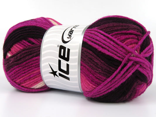Lot of 4 x 90gr Skeins Ice Yarns LARRANAGA Hand Knitting Yarn Burgundy Shades