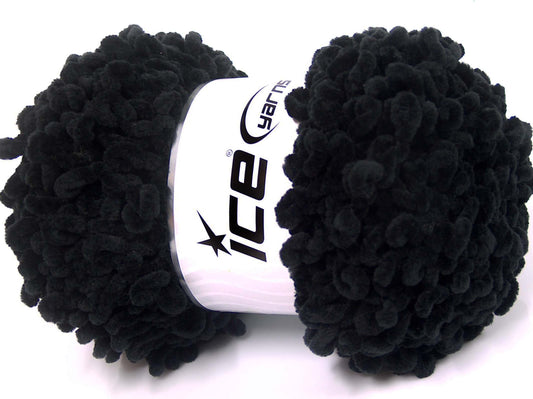 Lot of 4 x 100gr Skeins Ice Yarns CHENILLE BOUCLERON (100% MicroFiber) Yarn Black