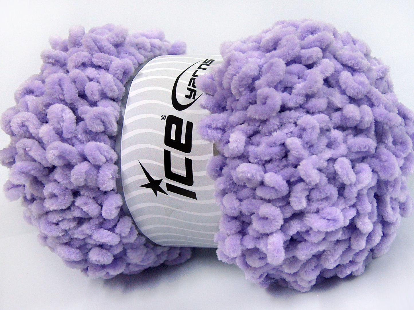 Lot of 4 x 100gr Skeins Ice Yarns CHENILLE BOUCLERON (100% MicroFiber) Yarn Light Lilac