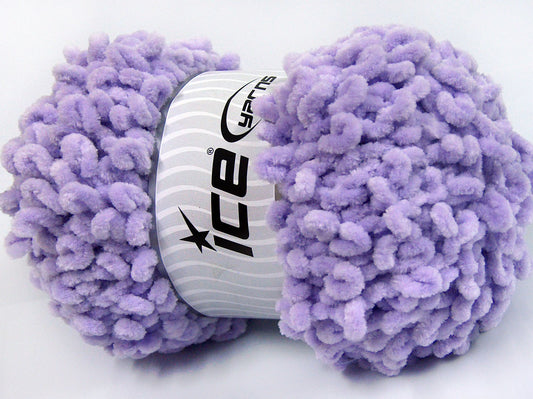 Lot of 4 x 100gr Skeins Ice Yarns CHENILLE BOUCLERON (100% MicroFiber) Yarn Light Lilac