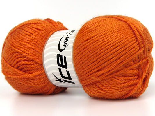 Lot of 3 x 135gr Skeins Ice Yarns LYMAN Hand Knitting Yarn Orange