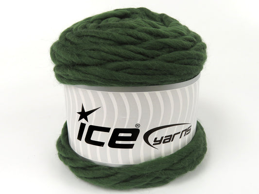 Lot of 2 x 190gr Skeins Ice Yarns DELBAGNO (100% Wool) Yarn Dark Green