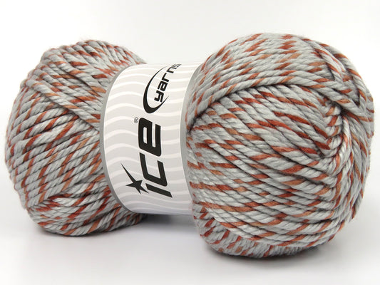 420 gr ICE YARNS SOUTHERN STAR Hand Knitting Yarn Grey Orange