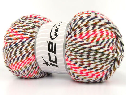 420 gr ICE YARNS AMANDA (10% Wool) Hand Knitting Yarn Multicolor