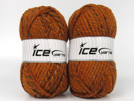 Lot of 2 x 125gr Skeins Ice Yarns CHANTEL (50% Wool) Hand Knitting Yarn Gold