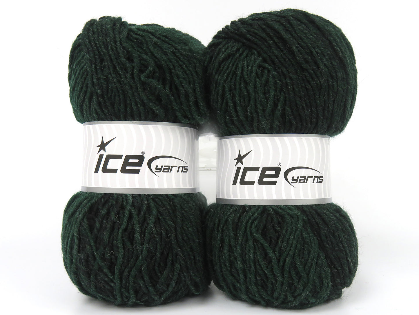 Lot of 2 x 100gr Skeins Ice Yarns DENTSVILLE (25% Wool) Yarn Dark Green Black