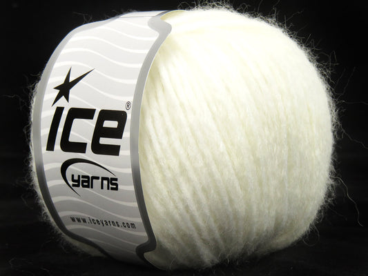 Lot of 8 Skeins Ice Yarns ROCK N WOOL (15% Wool) Hand Knitting Yarn White