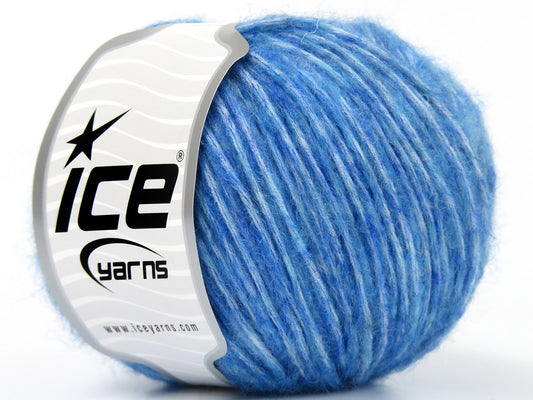 Lot of 8 Skeins Ice Yarns ROCK N WOOL (15% Wool) Hand Knitting Yarn Blue Shades