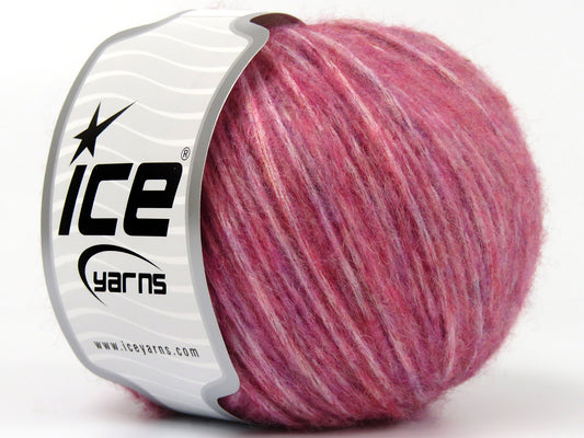 Lot of 8 Skeins Ice Yarns ROCK N WOOL (15% Wool) Hand Knitting Yarn Lilac Pink