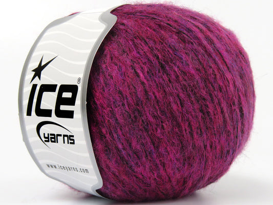 Lot of 8 Skeins Ice Yarns ROCK N WOOL (15% Wool) Hand Knitting Yarn Fuchsia