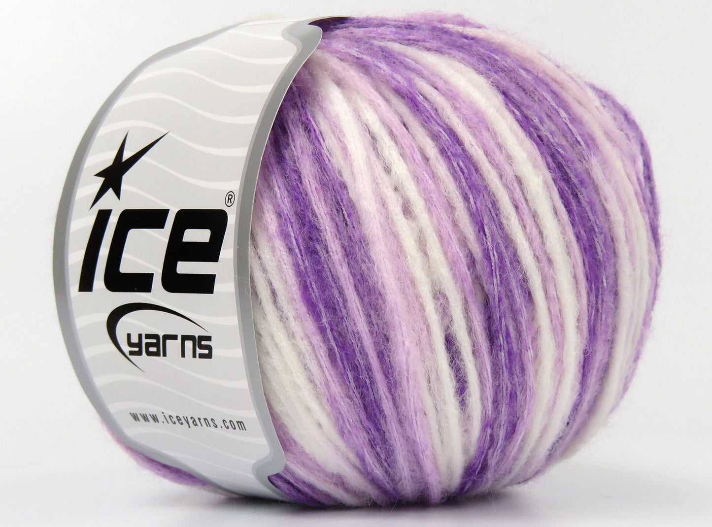 Lot of 8 Skeins Ice Yarns ROCK N WOOL (15% Wool) Yarn White Lilac Shades