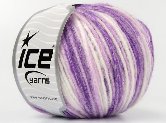 Lot of 8 Skeins Ice Yarns ROCK N WOOL (15% Wool) Yarn White Lilac Shades