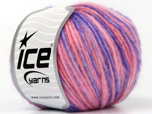 Lot of 8 Skeins Ice Yarns ROCK N WOOL (15% Wool) Yarn Lilac Pink Salmon