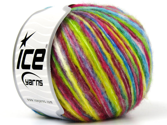 Lot of 8 Skeins Ice Yarns ROCK N WOOL (15% Wool) Hand Knitting Yarn Rainbow