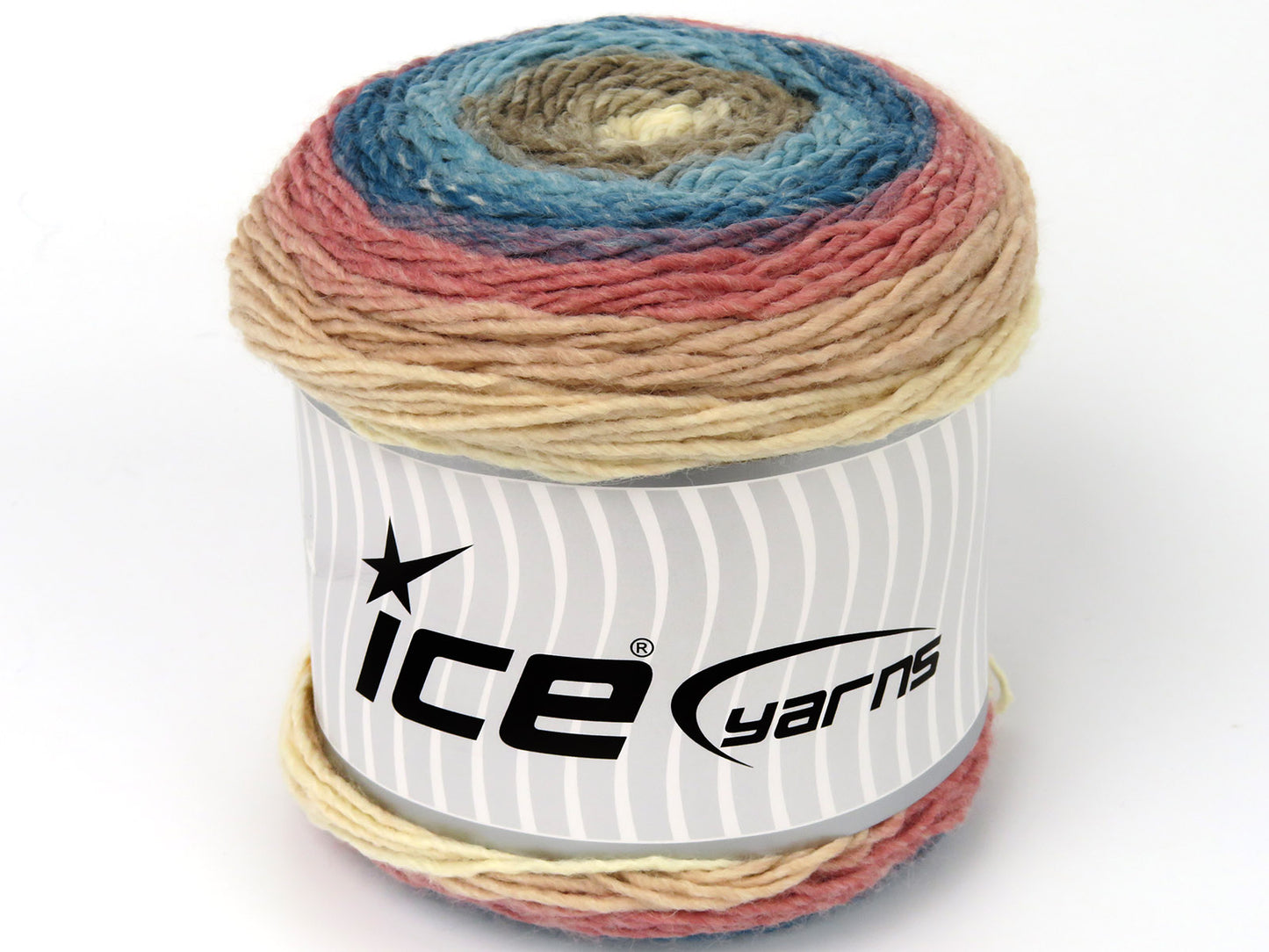 Lot of 2 x 150gr Skeins Ice Yarns CAKES GALAXY Yarn Pink Beige Cream Brown Turquoise Shades