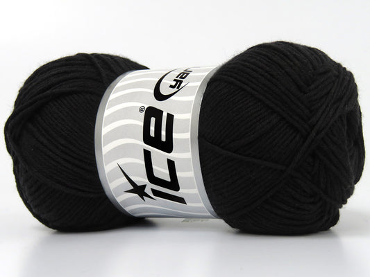 Lot of 4 x 100gr Skeins Ice Yarns BABY SILKY (52% Cotton 48% Bamboo) Yarn Black
