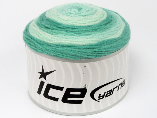 Lot of 2 x 150gr Skeins Ice Yarns MUFFINS Hand Knitting Yarn Green Shades