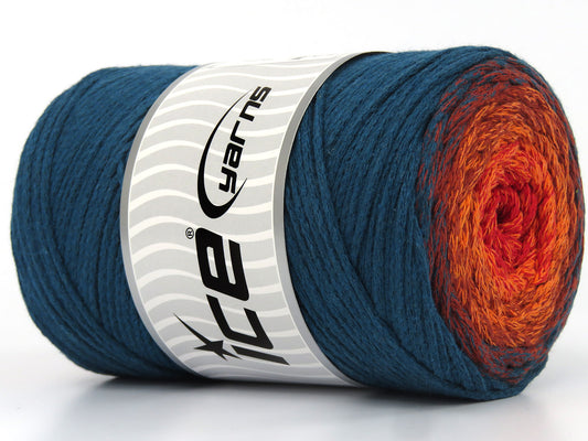250 gr ICE YARNS MACRAME COTTON MAGIC (100% Cotton) Yarn Red Orange Copper Teal