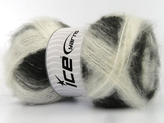 Lot of 4 x 100gr Skeins Ice Yarns CANDLEWICK (15% Wool) Yarn Black White Grey