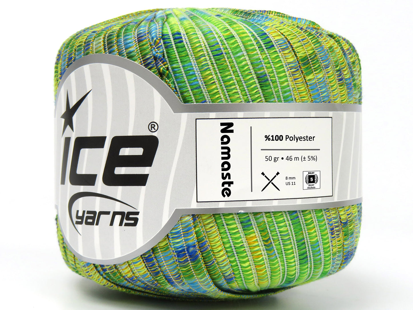 Lot of 6 Skeins Ice Yarns NAMASTE Hand Knitting Yarn Green Shades Blue Shades