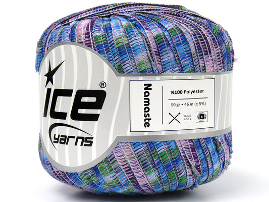 Lot of 6 Skeins Ice Yarns NAMASTE Hand Knitting Yarn Green Blue Purple Pink