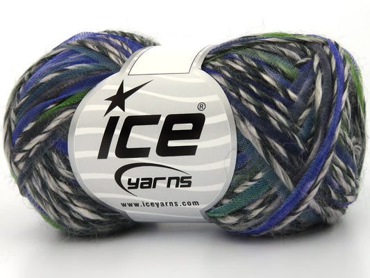 Lot of 8 Skeins Ice Yarns BARBADOS (25% Wool) Yarn Blue Purple Cream Grey Green