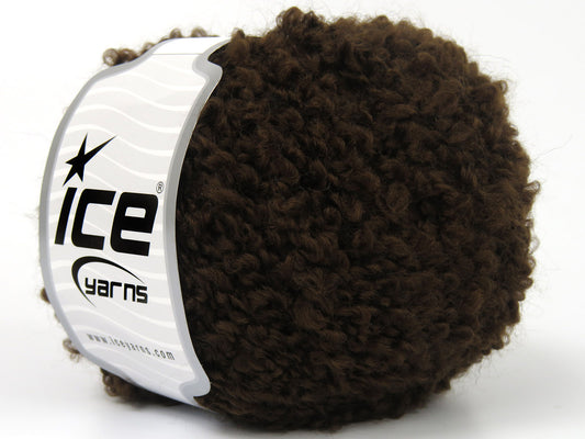Lot of 8 Skeins Ice Yarns ALPACA BOUCLE (5% Alpaca 10% Wool) Yarn Coffee Brown