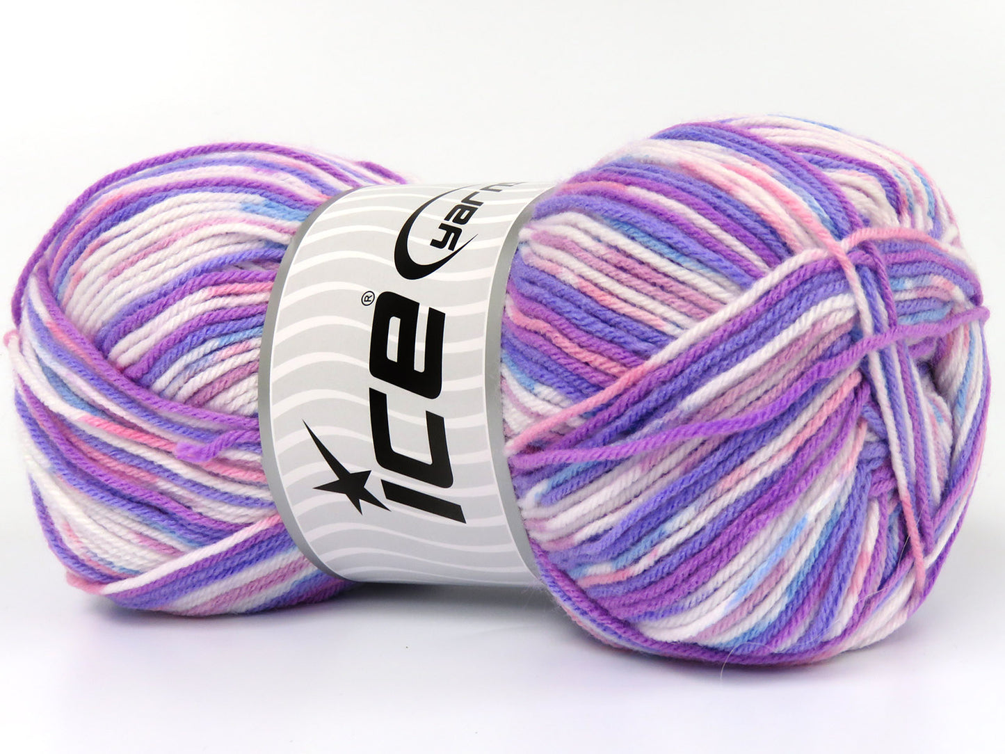 Lot of 4 x 100gr Skeins Ice Yarns STAR BABY Yarn Purple Lilac Blue White Salmon