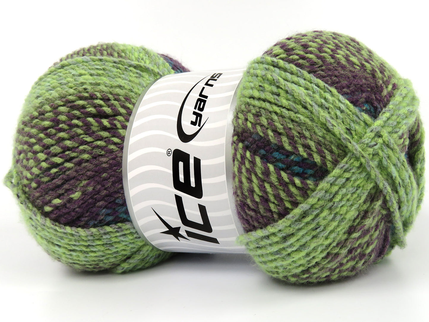 Lot of 2 x 200gr Skeins Ice Yarns MOSAIC Yarn Green Shades Turquoise Maroon